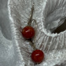 Vintage 925 Sterling Silver Amber Earrings Length 1 Inch