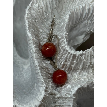 Vintage 925 Sterling Silver Amber Earrings Length 1 Inch