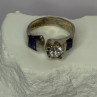 Vintage 925 Sterling Silver Beryl & Opal Ring Size 7