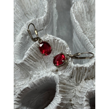 925 Sterling Silver Spinel Earrings Length 1.1 Inch