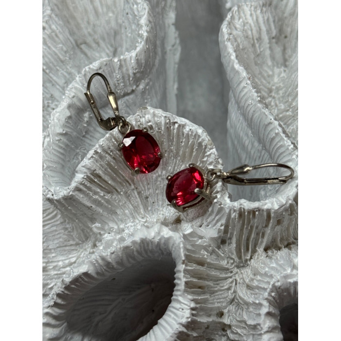 925 Sterling Silver Spinel Earrings Length 1.1 Inch