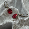 925 Sterling Silver Spinel Earrings Length 1.1 Inch