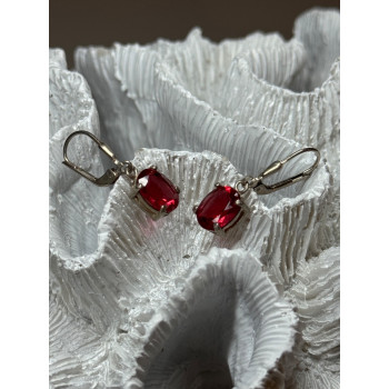 925 Sterling Silver Spinel Earrings Length 1.1 Inch