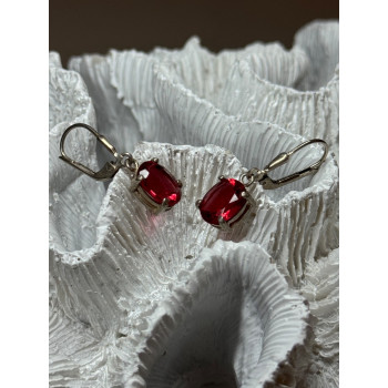 925 Sterling Silver Spinel Earrings Length 1.1 Inch