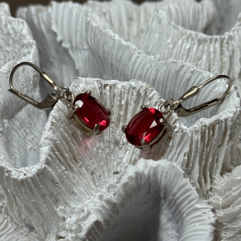 925 Sterling Silver Spinel Earrings Length 1.1 Inch