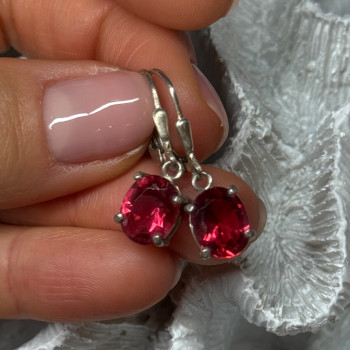 925 Sterling Silver Spinel Earrings Length 1.1 Inch