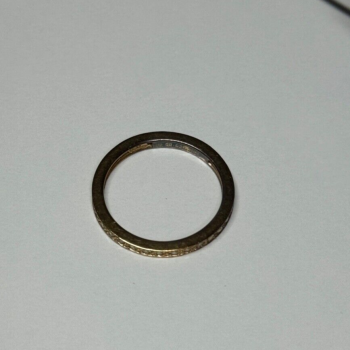 925 Sterling Silver Gold Plated CZ Ring Size 6.5