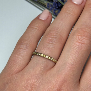 925 Sterling Silver Gold Plated CZ Ring Size 6.5