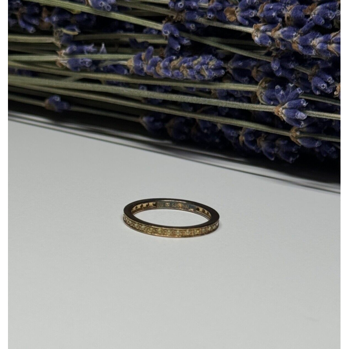 925 Sterling Silver Gold Plated CZ Ring Size 6.5