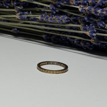 925 Sterling Silver Gold Plated CZ Ring Size 6.5