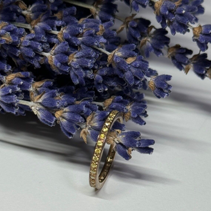 925 Sterling Silver Gold Plated CZ Ring Size 6.5