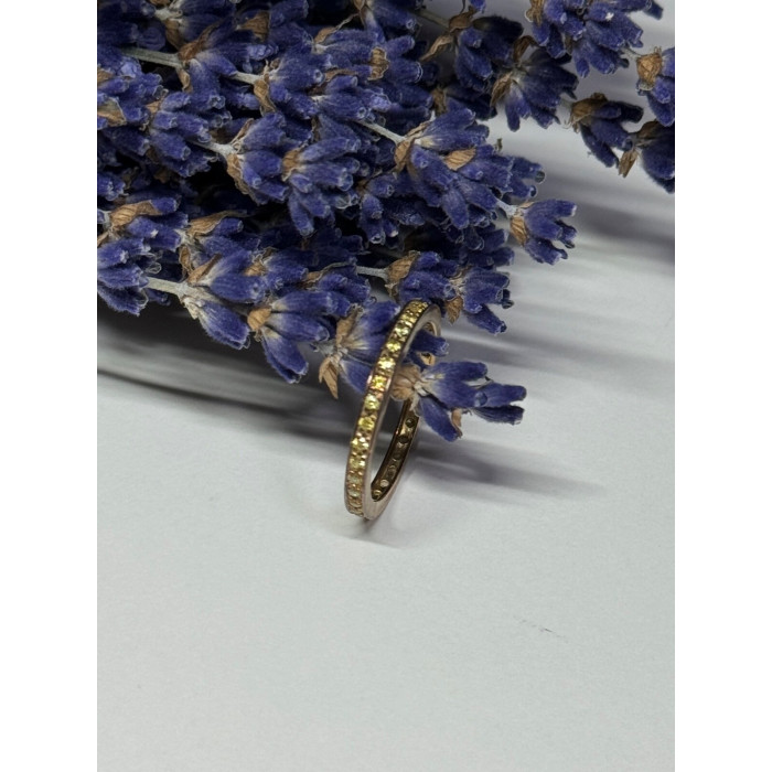 925 Sterling Silver Gold Plated CZ Ring Size 6.5