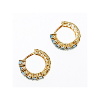 14K YELLOW GOLD BLUE TOPAZ EARRINGS