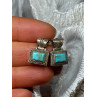 Vintage 925 Sterling Silver Turquoise Earrings Length 0.7 Inch