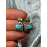 Vintage 925 Sterling Silver Turquoise Earrings Length 0.7 Inch