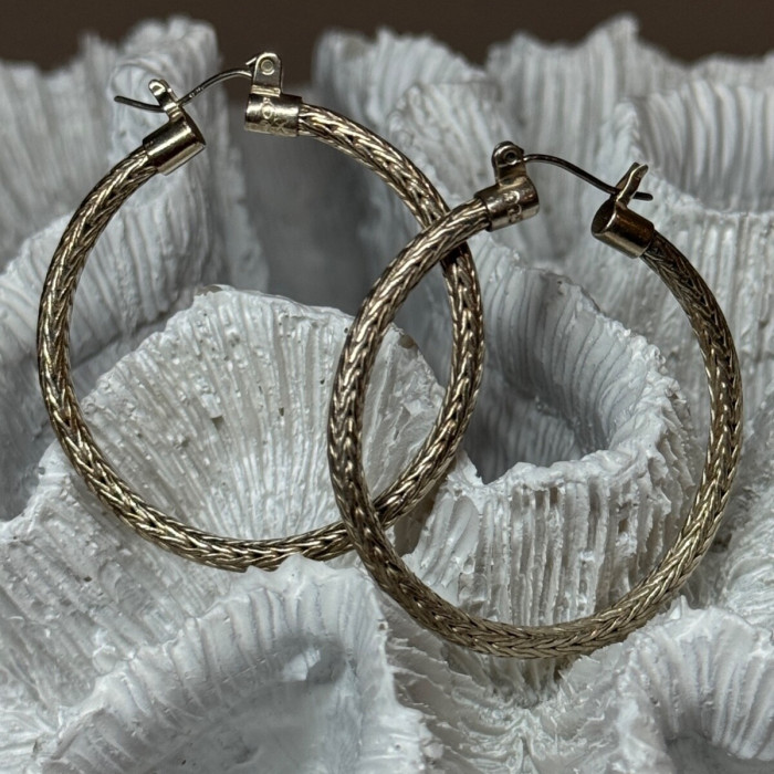 925 Sterling Silver Earrings Length 1.5 Inch