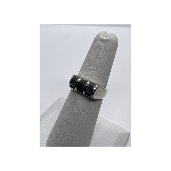 925 Sterling Silver Abalone Ring Size 5
