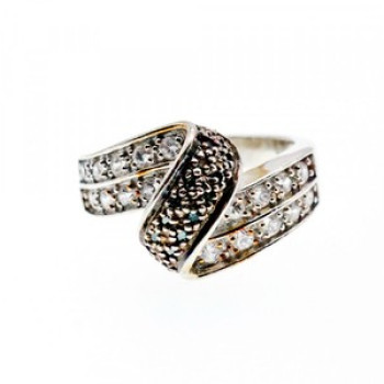 925 Sterling Silver Blue & White Spinel Ring Size 7