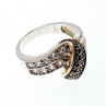925 Sterling Silver Blue & White Spinel Ring Size 7