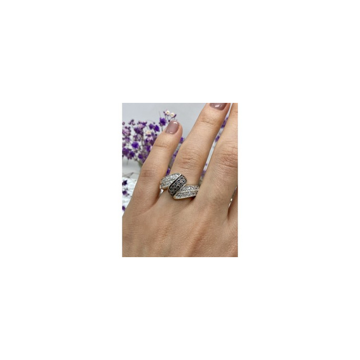 925 Sterling Silver Blue & White Spinel Ring Size 7