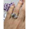 925 Sterling Silver Blue & White Spinel Ring Size 7