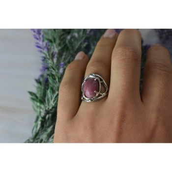 Vintage 925 Sterling Silver Rhodochrosite Ring Size 6.5