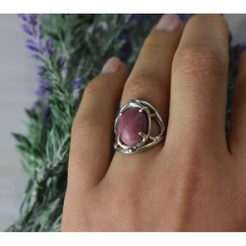 Vintage 925 Sterling Silver Rhodochrosite Ring Size 6.5