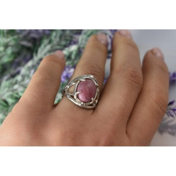 Vintage 925 Sterling Silver Rhodochrosite Ring Size 6.5