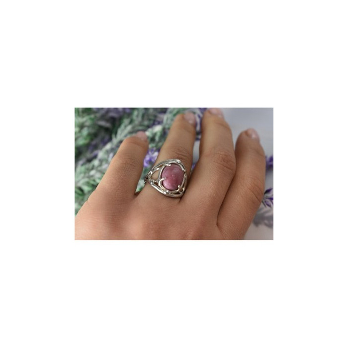 Vintage 925 Sterling Silver Rhodochrosite Ring Size 6.5