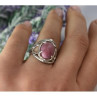 Vintage 925 Sterling Silver Rhodochrosite Ring Size 6.5