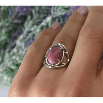 Vintage 925 Sterling Silver Rhodochrosite Ring Size 6.5
