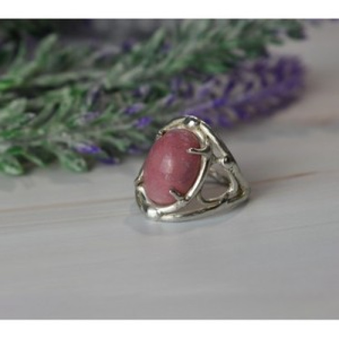 Vintage 925 Sterling Silver Rhodochrosite Ring Size 6.5