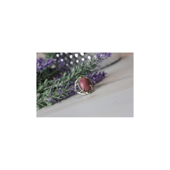 Vintage 925 Sterling Silver Rhodochrosite Ring Size 6.5