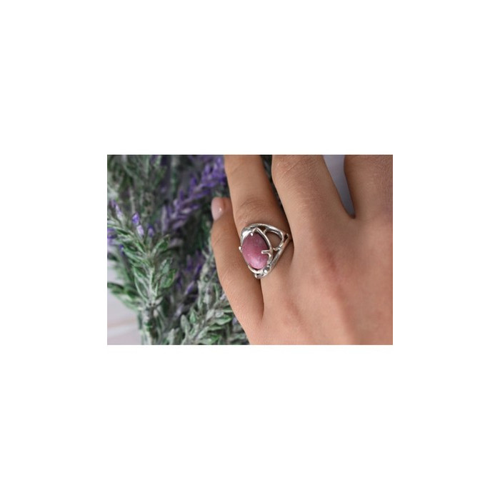 Vintage 925 Sterling Silver Rhodochrosite Ring Size 6.5