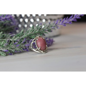 Vintage 925 Sterling Silver Rhodochrosite Ring Size 6.5
