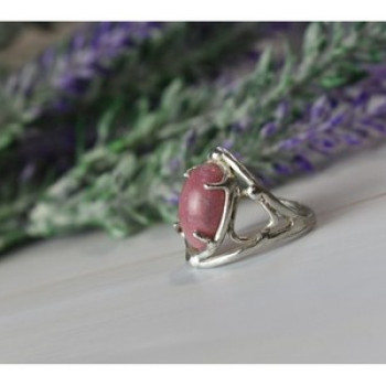 Vintage 925 Sterling Silver Rhodochrosite Ring Size 6.5