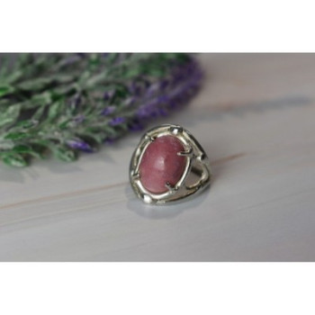 Vintage 925 Sterling Silver Rhodochrosite Ring Size 6.5