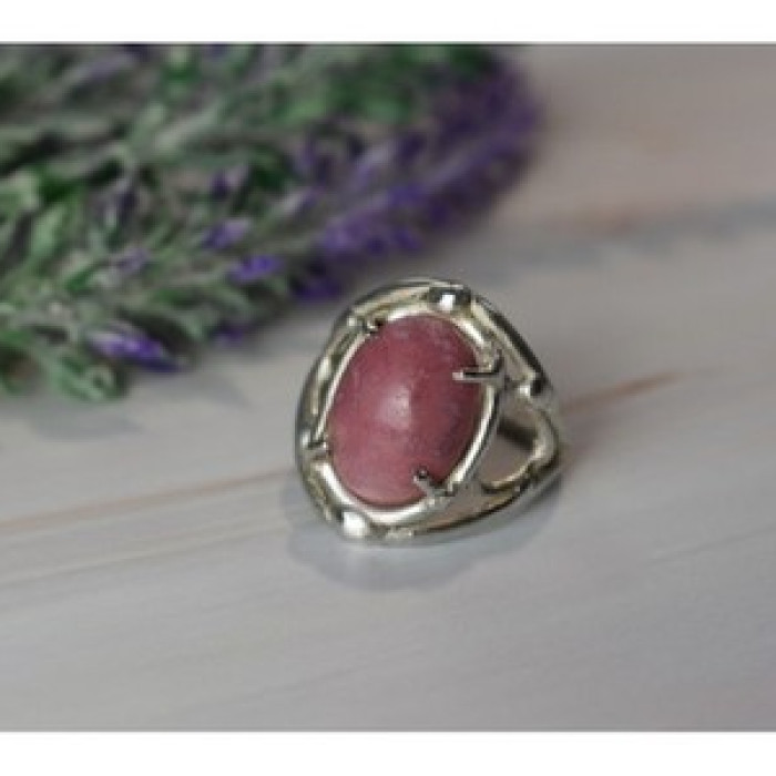 Vintage 925 Sterling Silver Rhodochrosite Ring Size 6.5