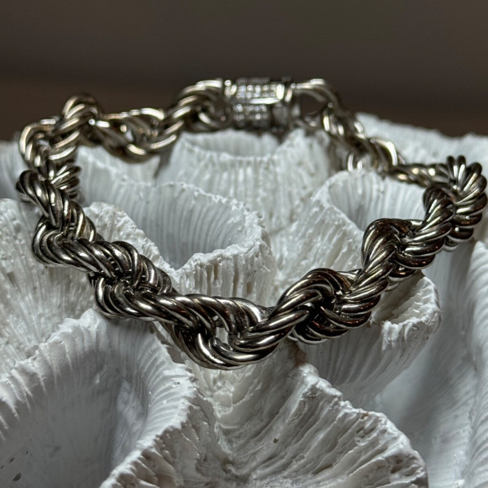 925 Sterling Silver CZ Bracelet Length 9 Inch