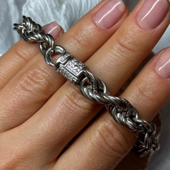 925 Sterling Silver CZ Bracelet Length 9 Inch