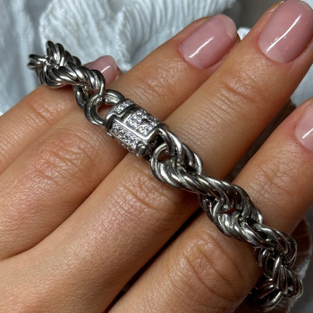 925 Sterling Silver CZ Bracelet Length 9 Inch