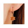 10K YELLOW GOLD HELIODOR FLOWERS EARRINGS