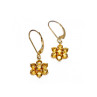 10K YELLOW GOLD HELIODOR FLOWERS EARRINGS