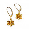 10K Yellow Gold Heliodor Flowers Earrings