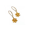 10K YELLOW GOLD HELIODOR FLOWERS EARRINGS
