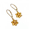 10K Yellow Gold Heliodor Flowers Earrings