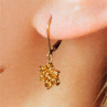 10K Yellow Gold Heliodor Flowers Earrings