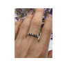 925 Sterling Silver Topaz, Peridot & Spinel Ring Size 9