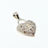 925 Sterling Silver CZ Heart Lock Pendant