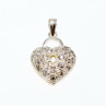 925 Sterling Silver CZ Heart Lock Pendant